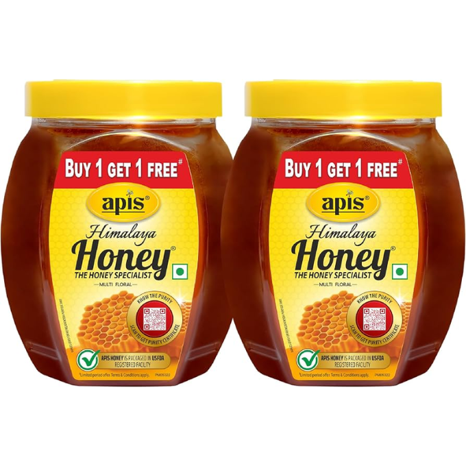 Apis Himalaya Honey, 1kg Each (Buy 1 Get 1 Free)| Pure | 