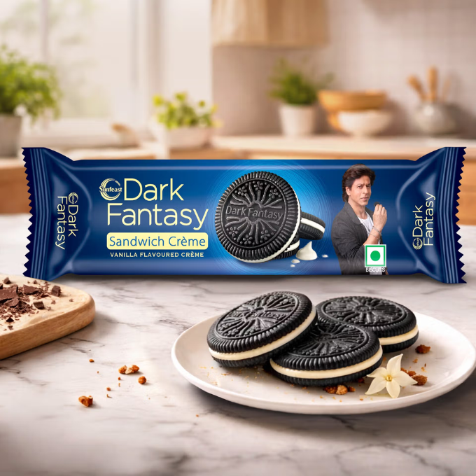 Sunfeast Dark Fantasy Vanilla Flavoured Sandwich Crème Biscuits, 79 g – image 2