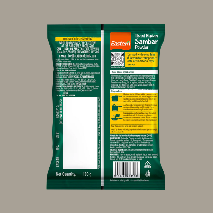 EASTERN SAMBAR MASALA 100 G – image 2