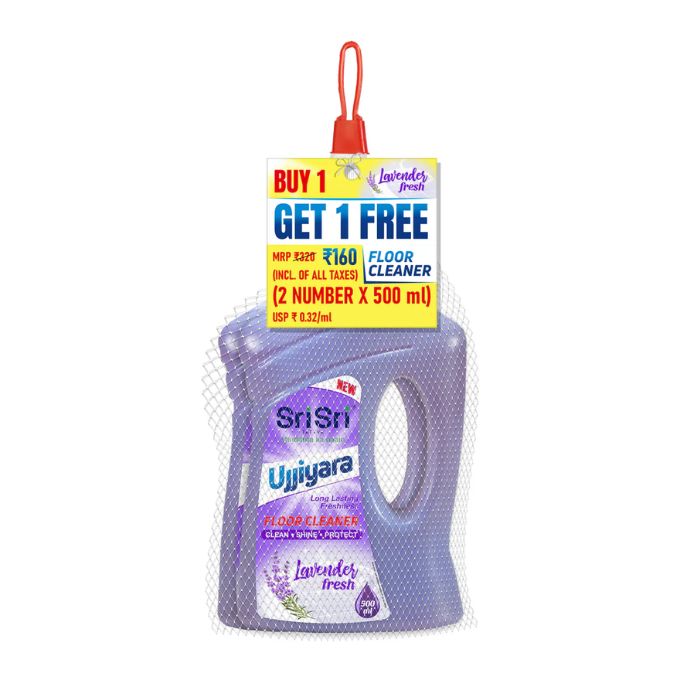 Ujjiyara Floor Cleaner Lavender Fresh - Long Lasting Freshness, 500 ml (Buy 1 Get 1)