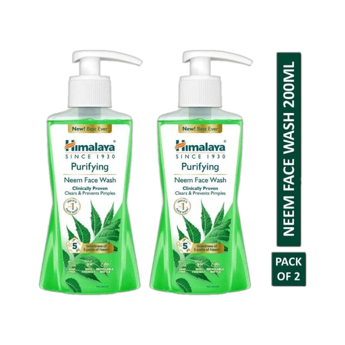 HIMALAYA Purifying Neem 200ml Pack Of 2 Face Wash  – image 1