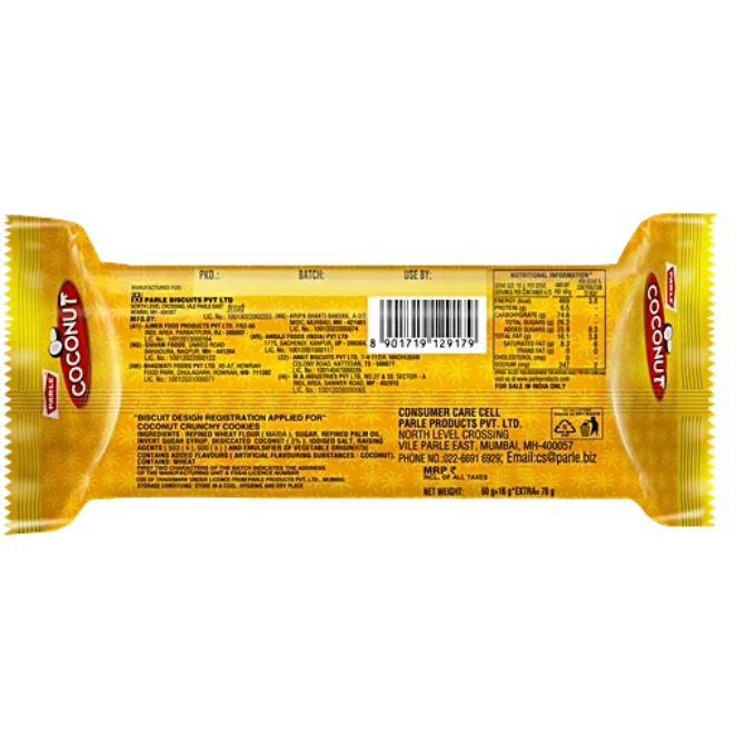 Parle Coconut Crunchy Cookies, 76 g – image 2