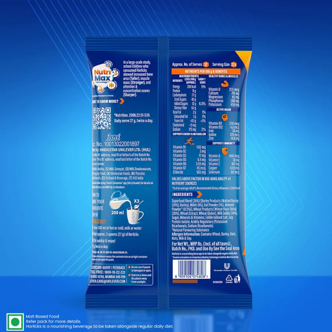 HORLICKS Nutrition Drink Pouch with Super Foods (1 kg) – image 2