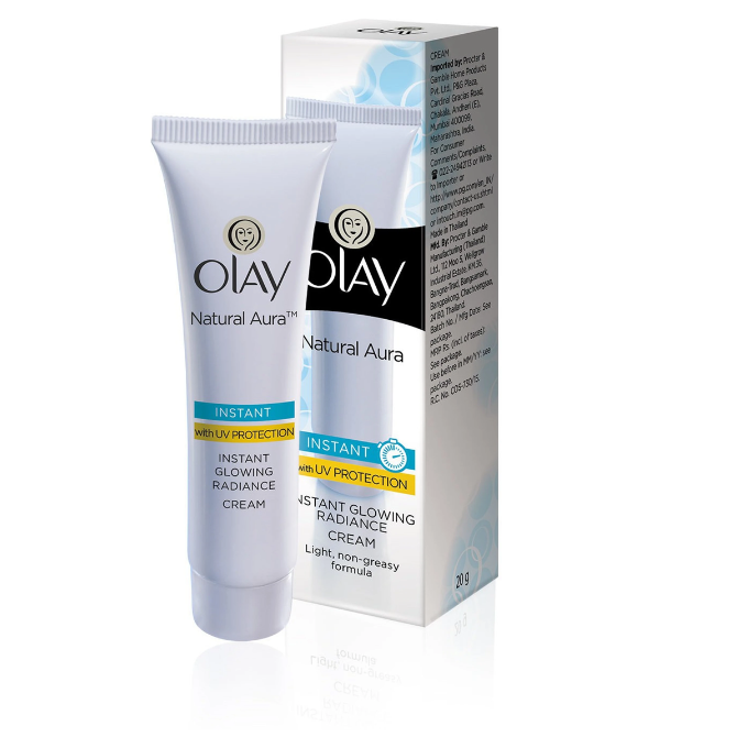 OLAY Natural Aura Radiance Cream with Vitamin B3, Pro B5, E and UV Protection (20 g)
