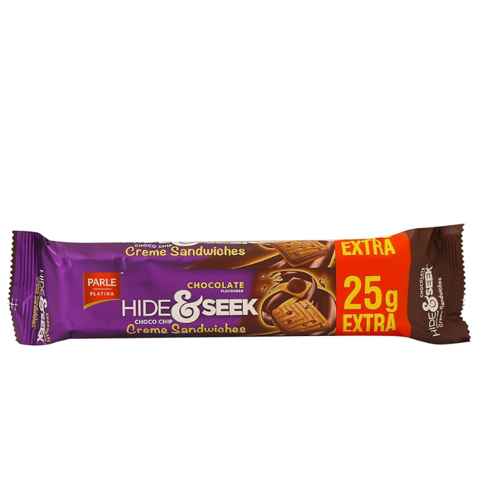 Parle Platina Hide & Seek Choco Chip Creme Sandwiches Biscuit, 125g