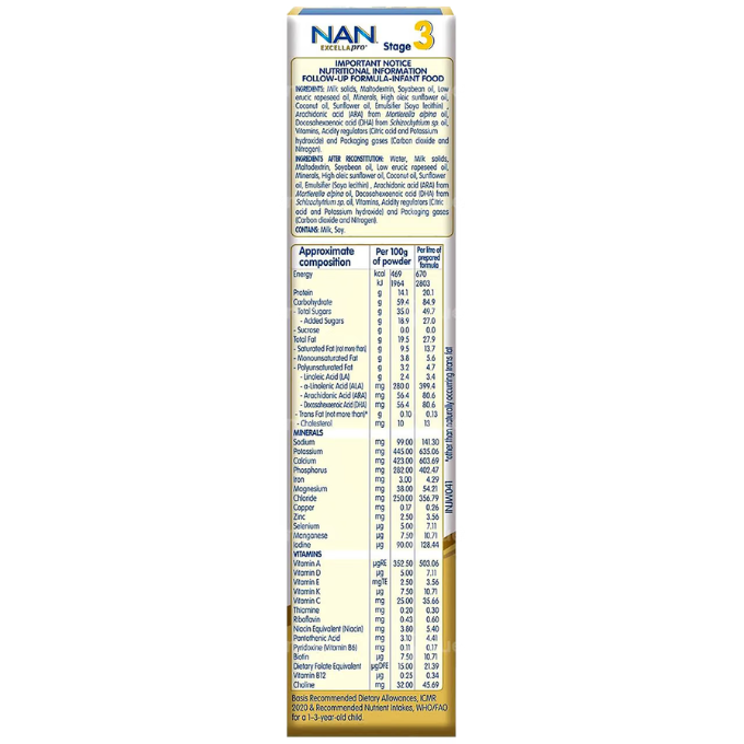 NESTLE Nan Excella Pro  Powder 400Gm (stage 3) – image 3
