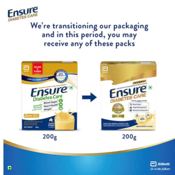 Ensure Diabetes Care Powder - Vanilla Flavour 200 gm  – image 2