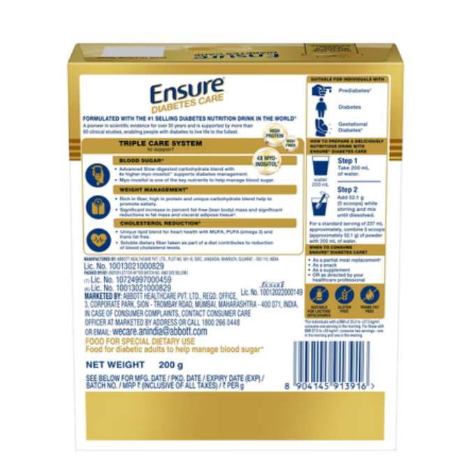 Ensure Diabetes Care Powder - Vanilla Flavour 200 gm  – image 3