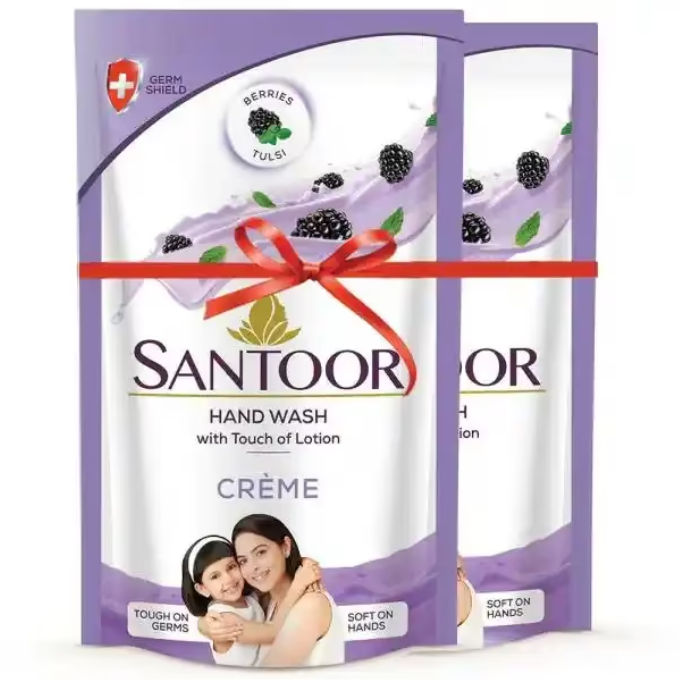 Santoor Creme Gentle Hand Wash 180 Ml (1+1)