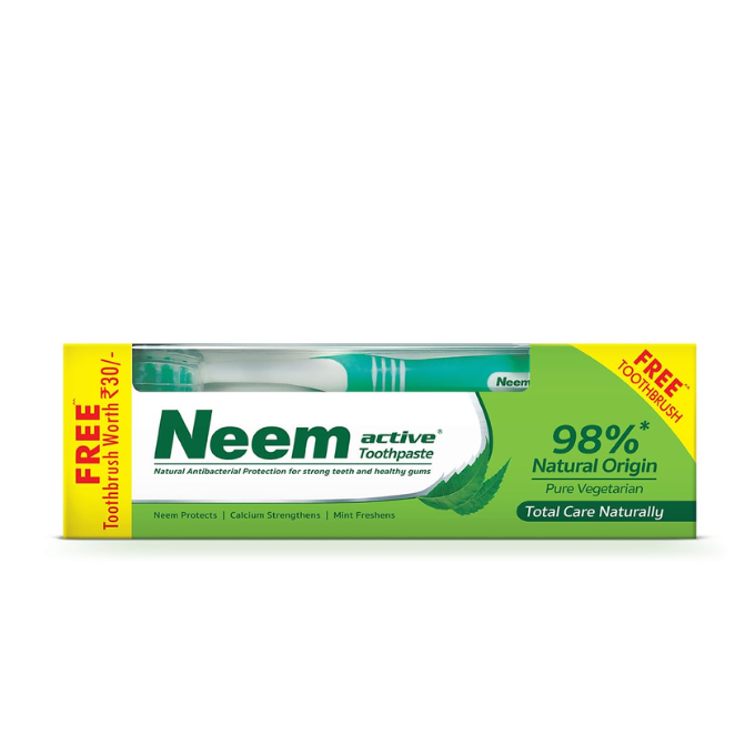 Neem Active Toothpaste 200gm with Ultra Soft Manual Toothbrush 