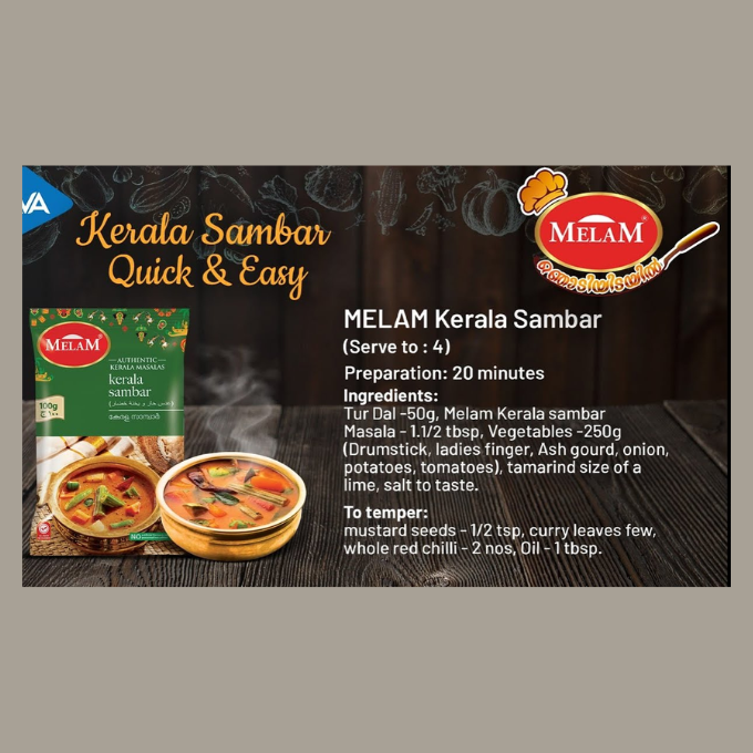 MELAM KERALA SAMBAR MASALA 100 G – image 3