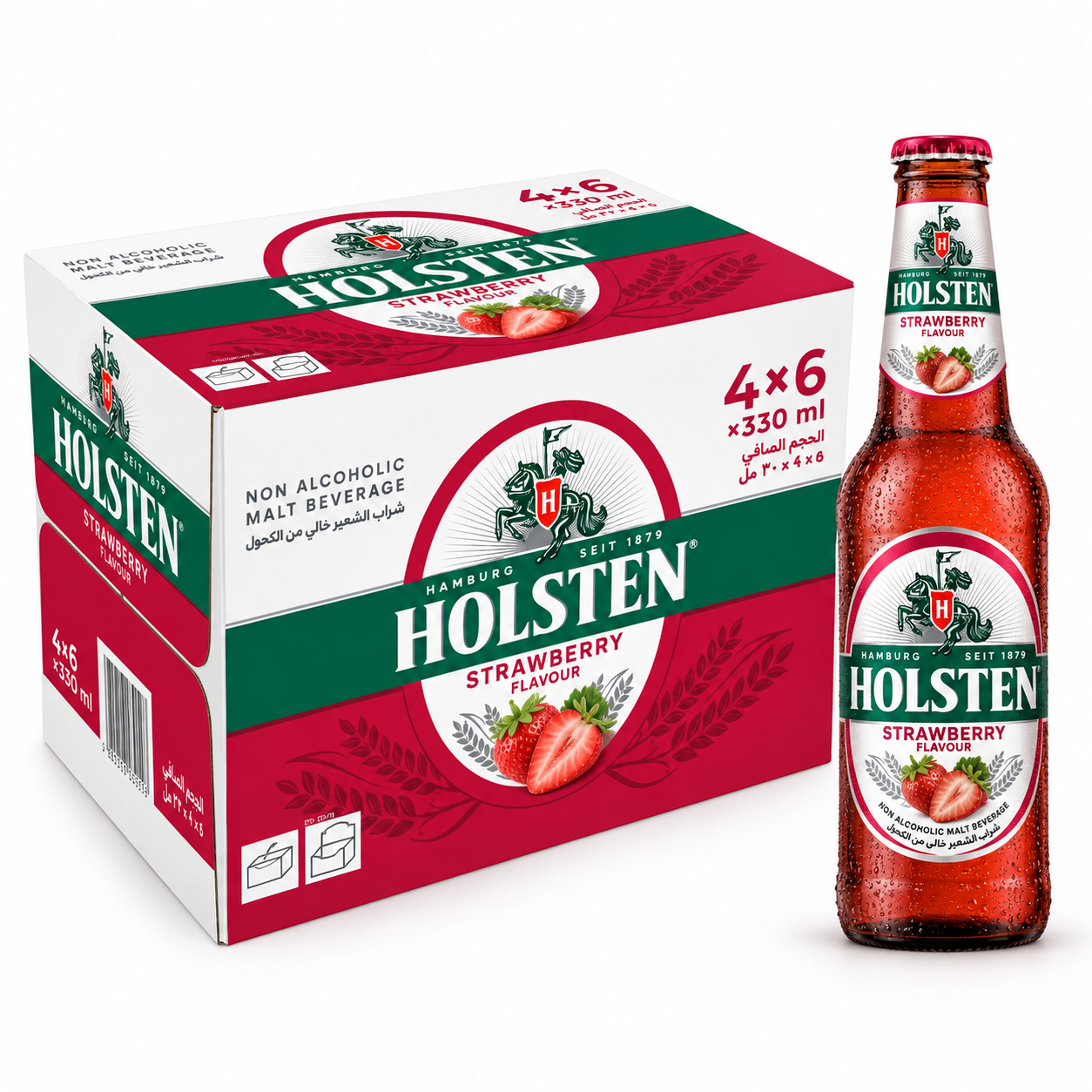 Hollesten Strawberry Glass Bottle 330ML x 24