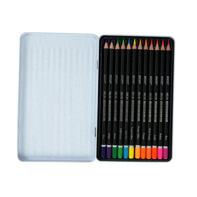 Brustro Neon colour Pencils-Set of 12 / Pencil colors / Drawing pencils – image 2