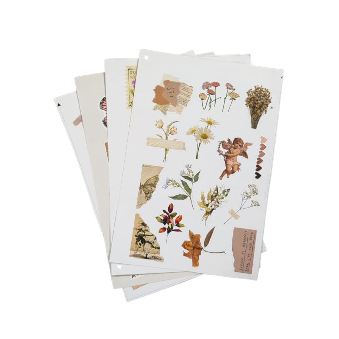 Mixed Vintage Stickers / Retro stickers for scrap book ( 50 pcs ) – image 1
