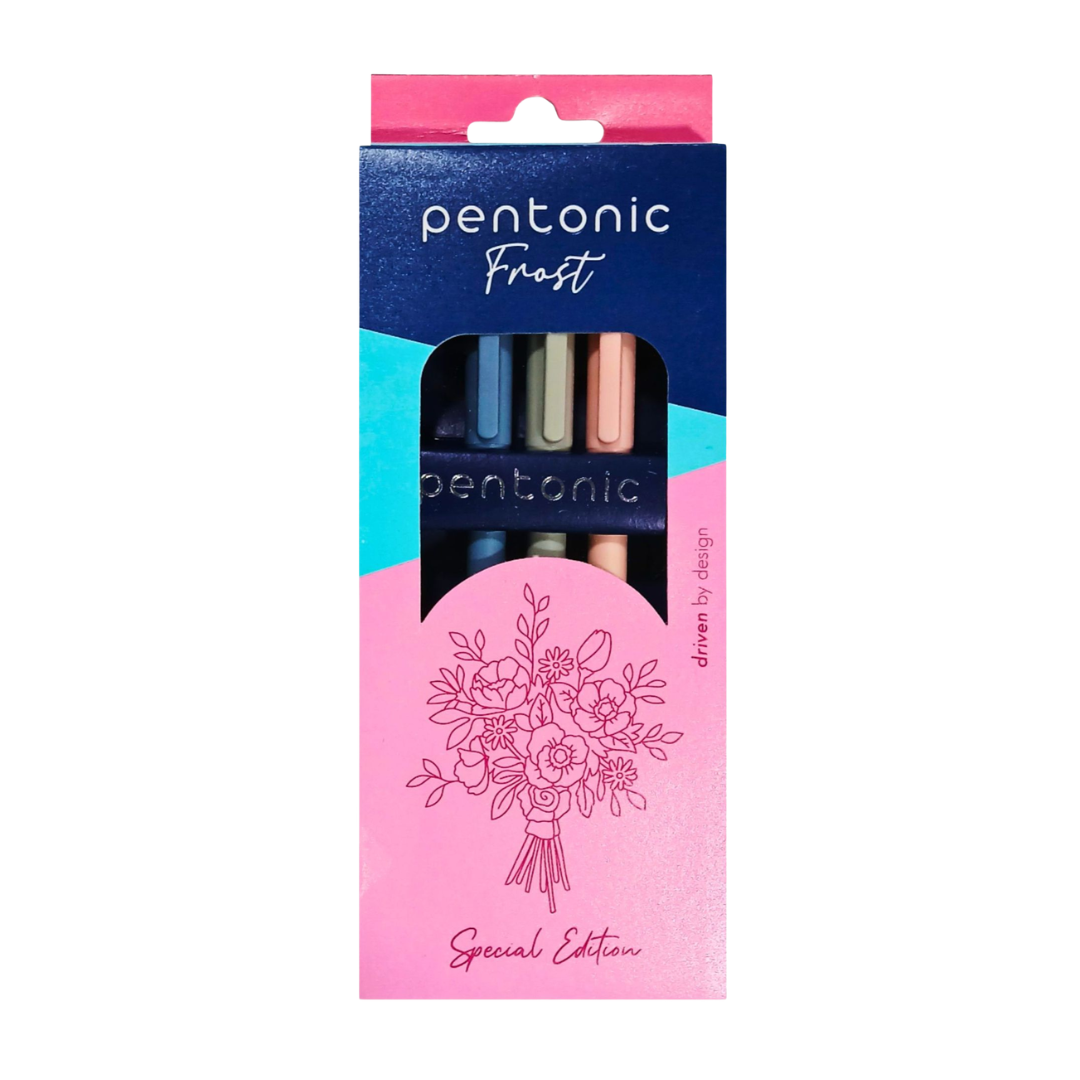 Pentonic Frost Ball Pen – Set of 3 (Blue, Black & Red ) Pens / Red pen / Blue pen / black pen