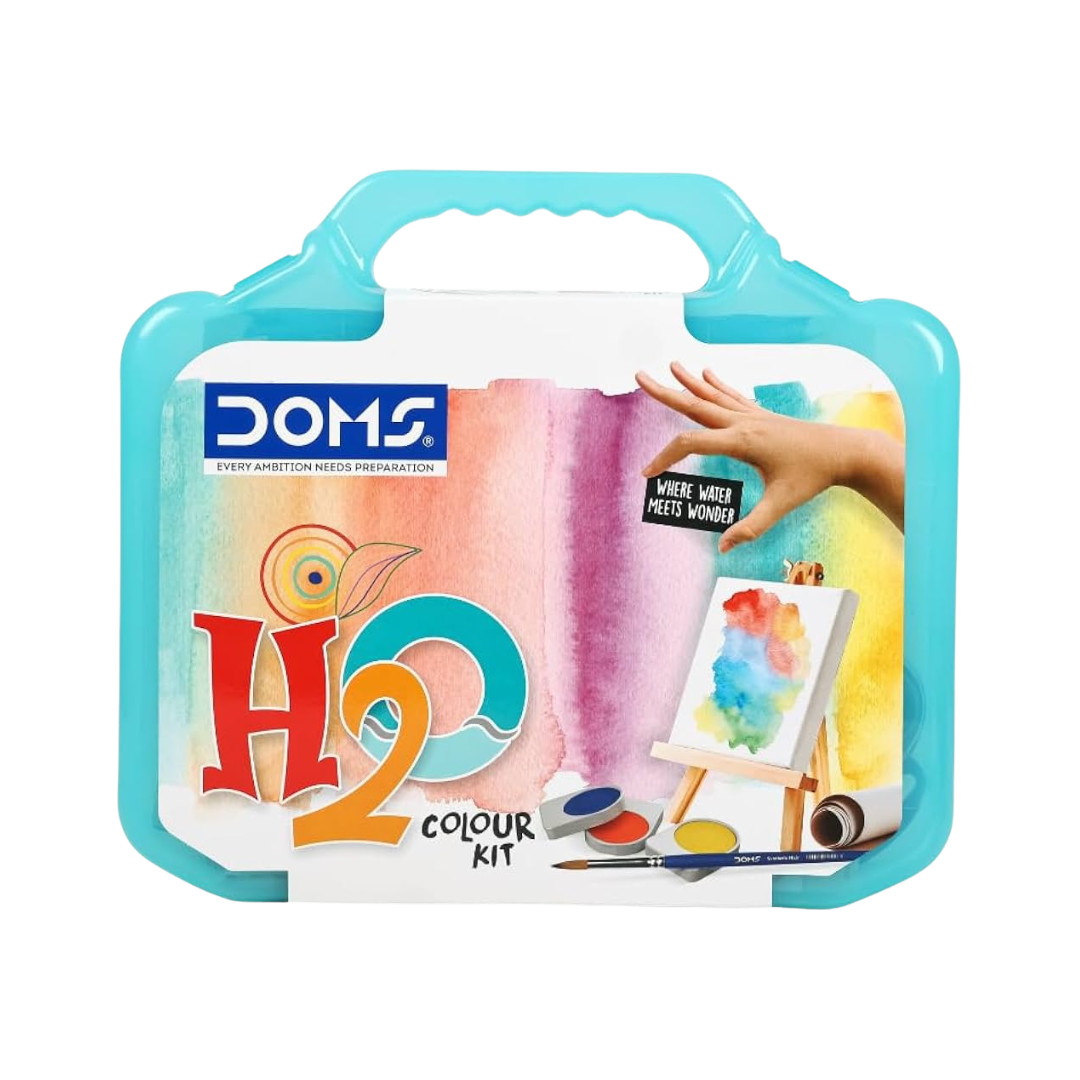 Doms - H2O Colour kit ( Drowing book , colour pencil , water colour tube , water colour pen , water colour cake , colour palette , pencil pack , eraser , sharpener )