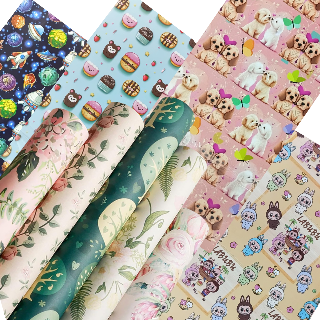 Gifting paper / gift paper with multiple design - 2 papers