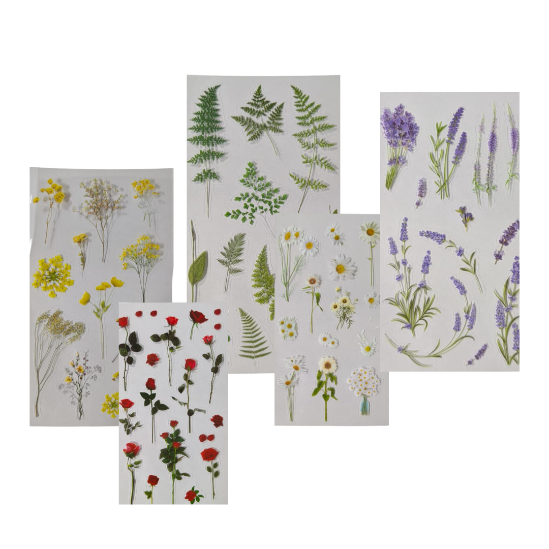 Flower Stickers / Aesthetic floral stickers - 8 sheets  – image 2
