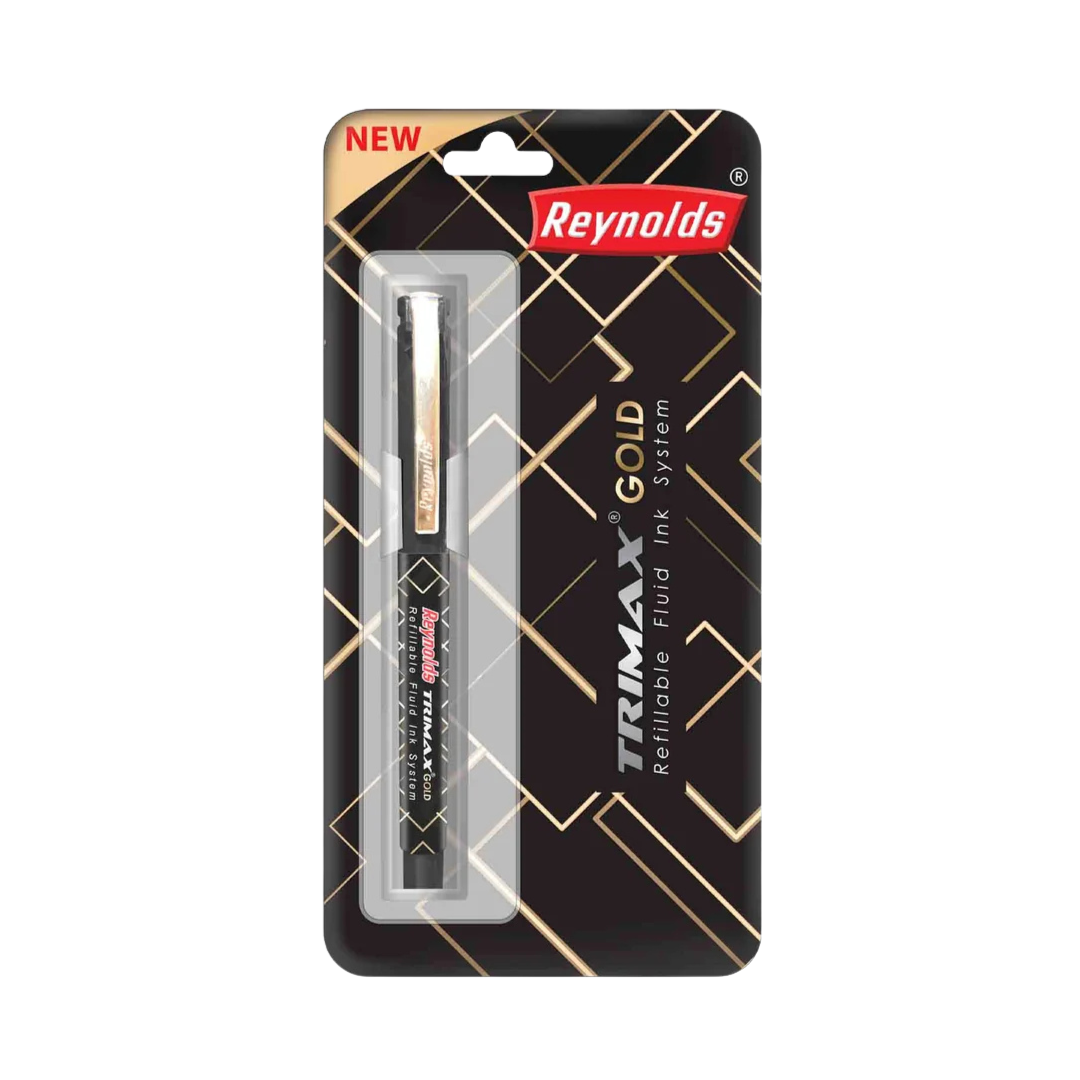 Reynolds Trimax Gold Blue Pen / Gift Pen Set / Gold edition pen trimax  – image 1