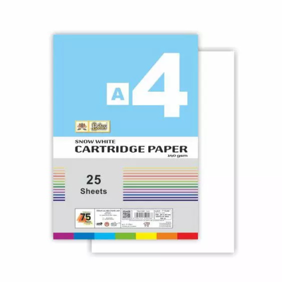 Lotus A4 Sheet Plain Drawing Paper - 140gsm ( 25 sheets )  – image 1