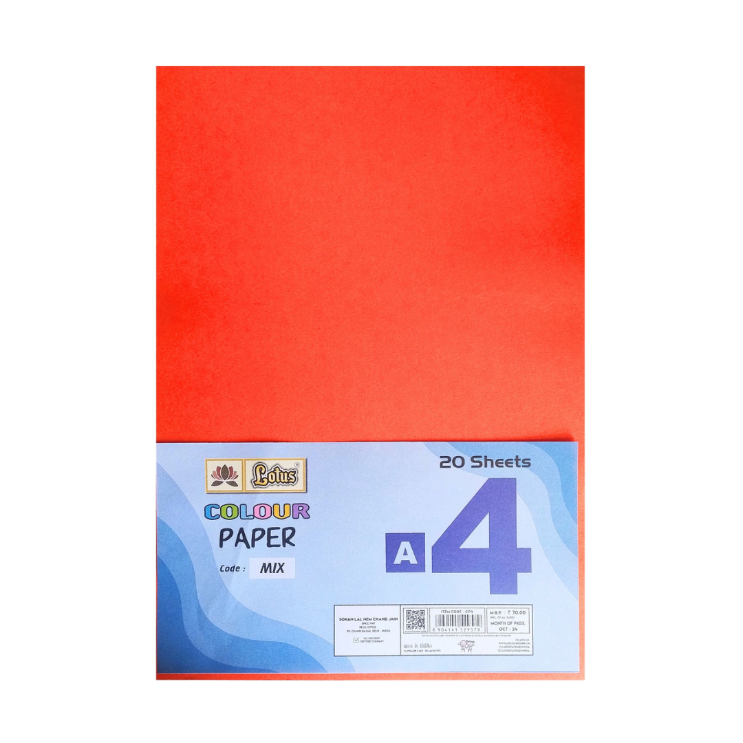 Lotus A4 Sheets colour paper / crafting paper / multicolour paper - 20 sheets  – image 2