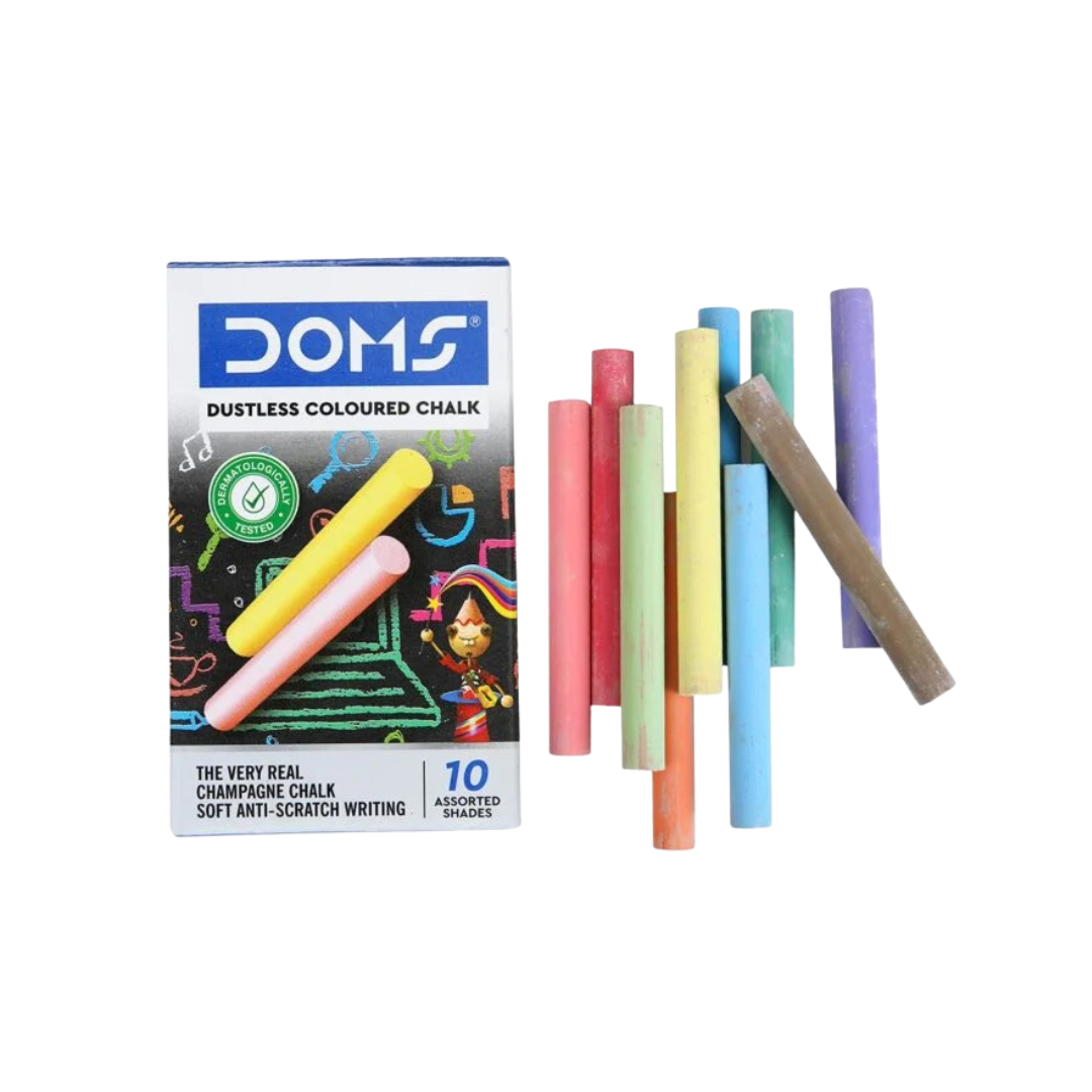 Doms Dustless Coloured Chalk / colorful chalks - 10 shade  – image 2