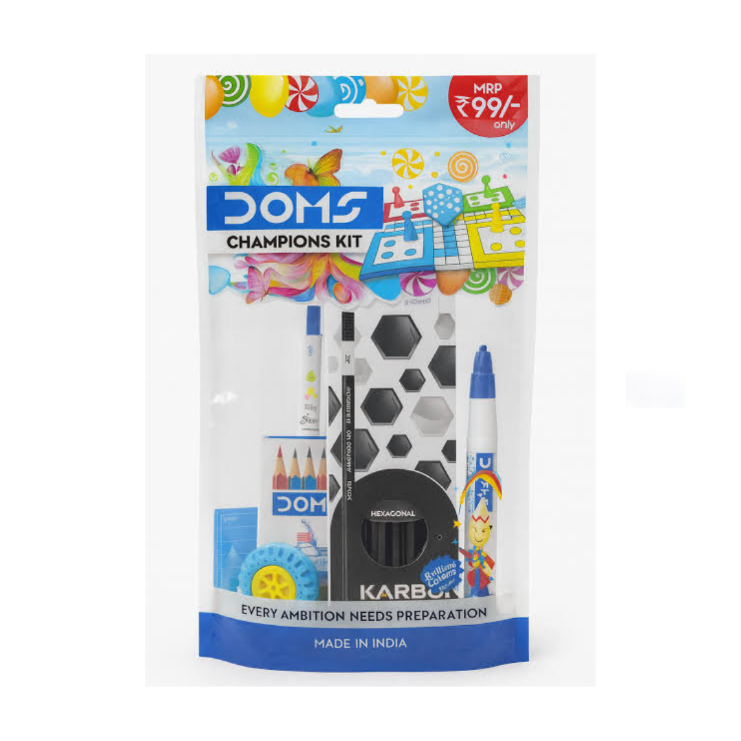 Doms Champion Kit / kit for kid ( Pencil , water colour , white glue , colour pencil , wax crayon , eraser , sharpener ) – image 1