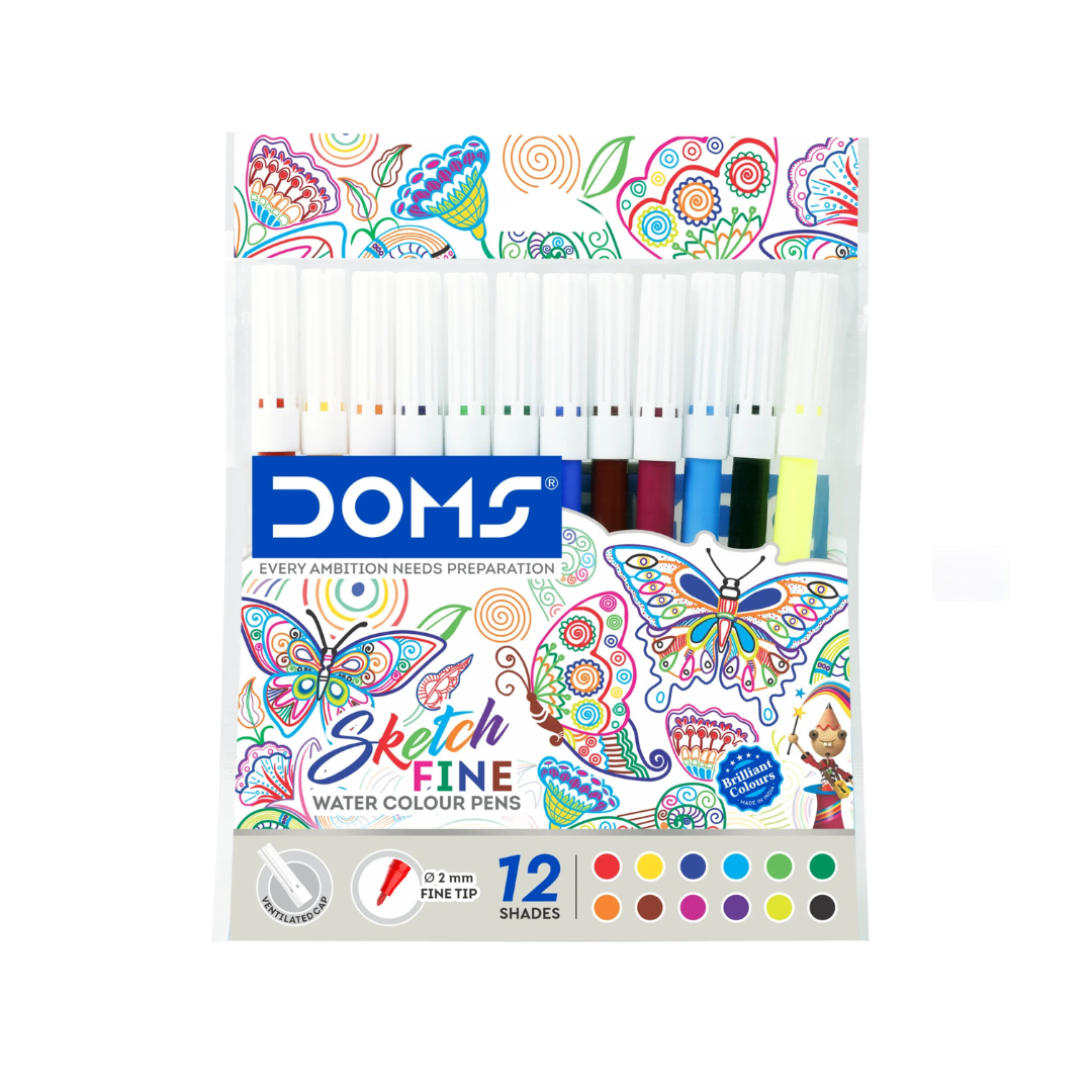 Doms Sketch Fine Water Colour Pens - 12 Shades – image 1