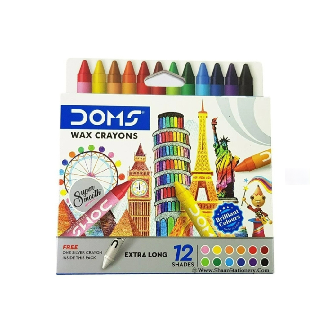 DOMS Extra Long Wax Crayons ( 12+1 )