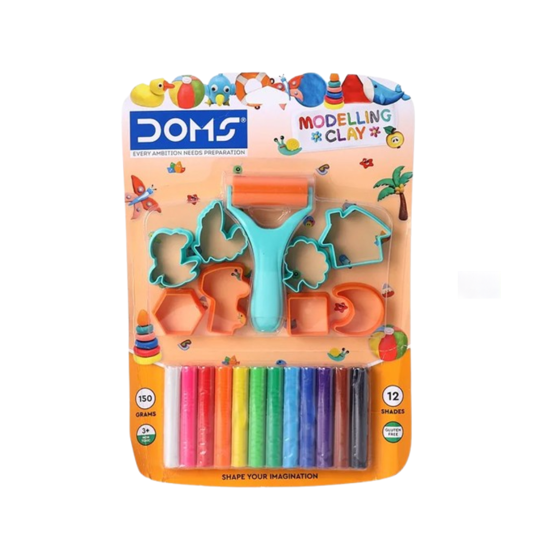 Doms Modelling Clay / Hand roller with shape toy - 12 Shades
