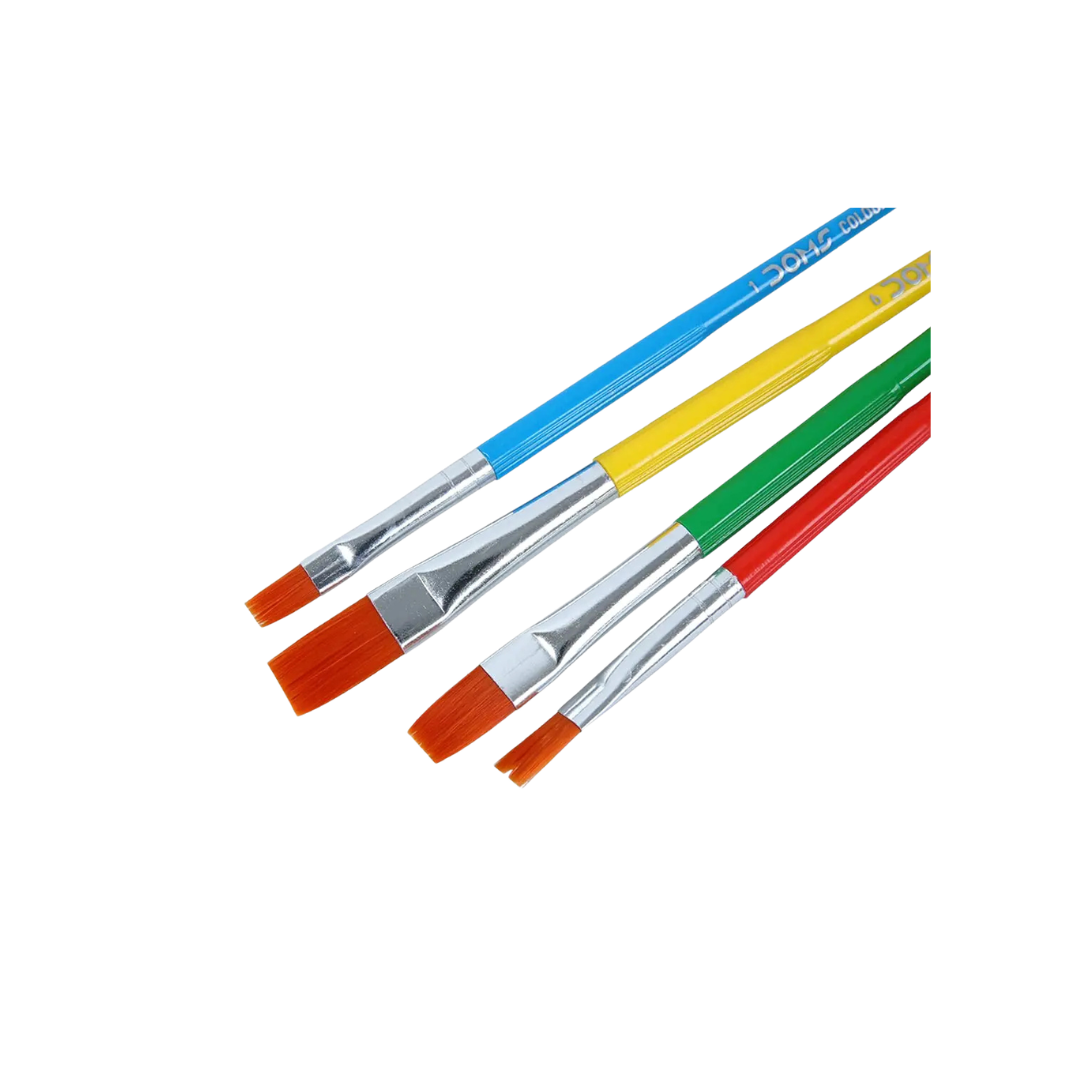 DOMS Colourmate Synthetic Flat Hair Paint Brush Set - 4 brush set / Flat brush set – image 3