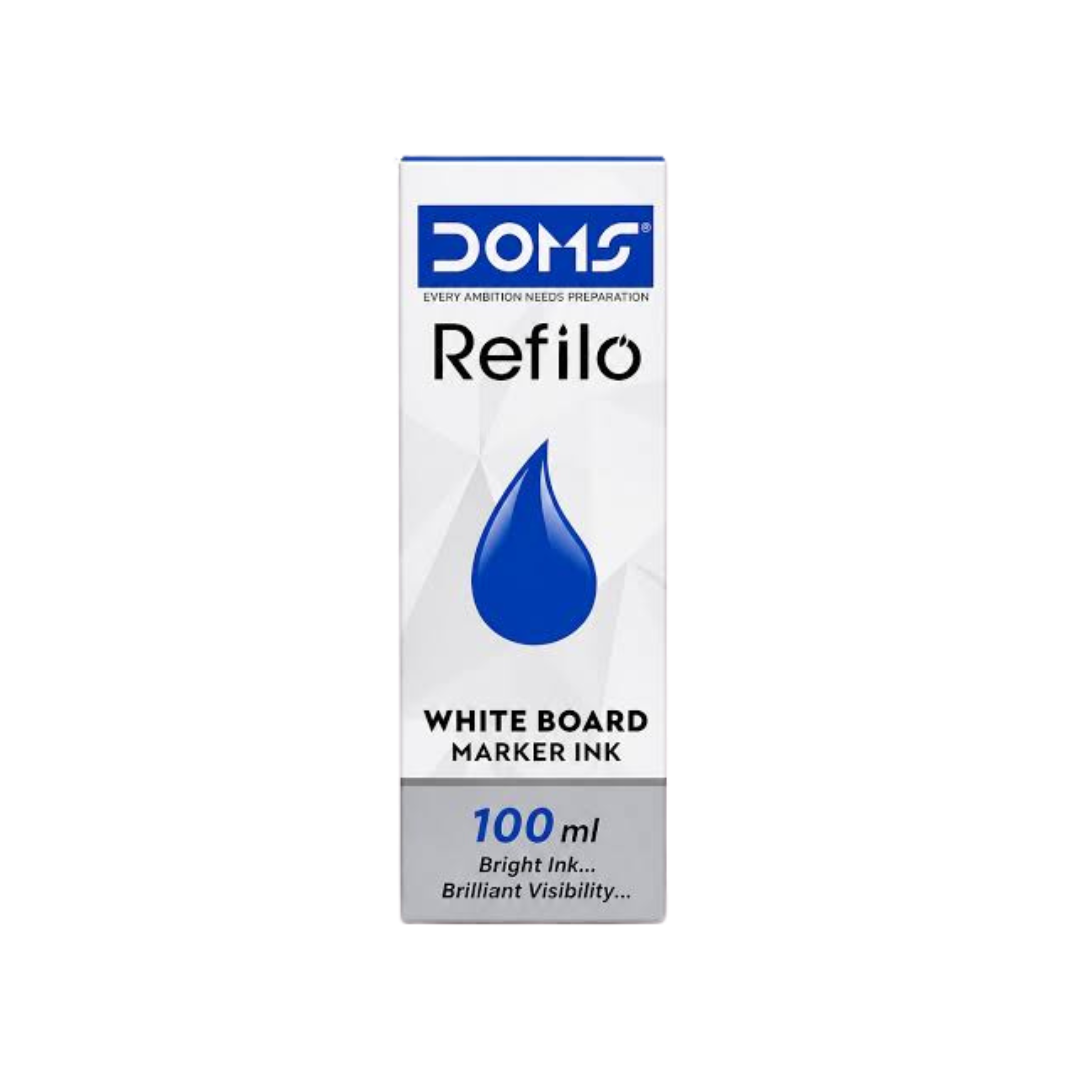 Doms Refilo 100 ml Blue White Board Marker Ink