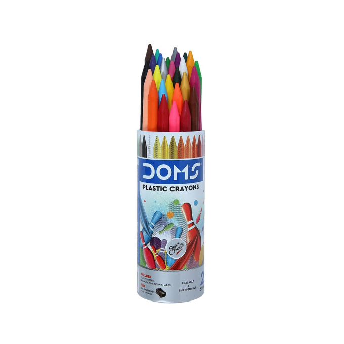 Doms Plastic Crayons / eraser with sharpener  (28 Shades) – image 2