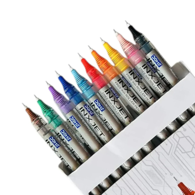 Doms Inxjet Free Ink Colour Roller Pen Pack of 10 / multicolor pens / colorful gel pens  – image 1