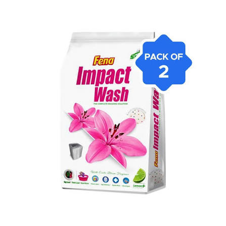 Fena Impact Wash Detergent Powder, Pack of 2 Kg (1Kg + 1Kg)