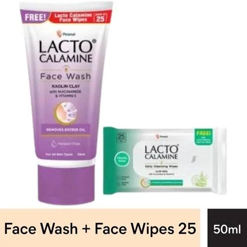 Lacto Calamine Face Wash for Oily Skin, 50g ( With Face Wipes Free)  