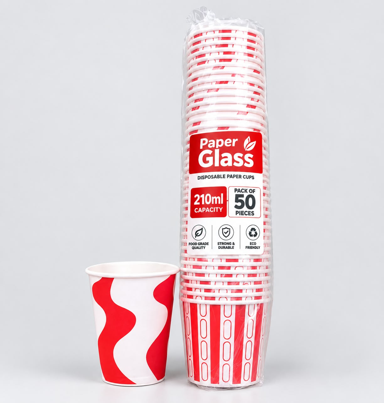 Paper Glass - Pack of 50 Pieces - 210ml Capacity – image 1