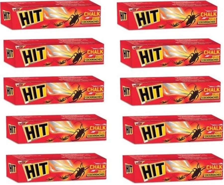 HIT Chalk - Kills Cockroaches And Insects - 15g (Pack of 12 Pieces)