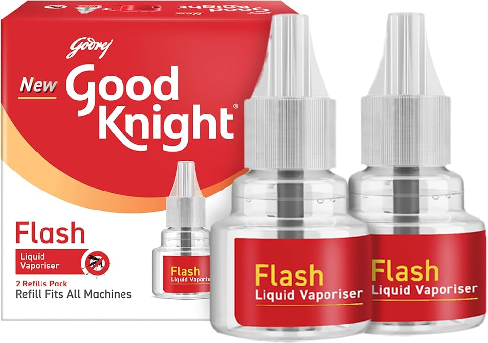Good Knight Flash Liquid Vaporizers Mosquito Repellent Refill (Lavender) 60ML - Pack of 2 Bottles