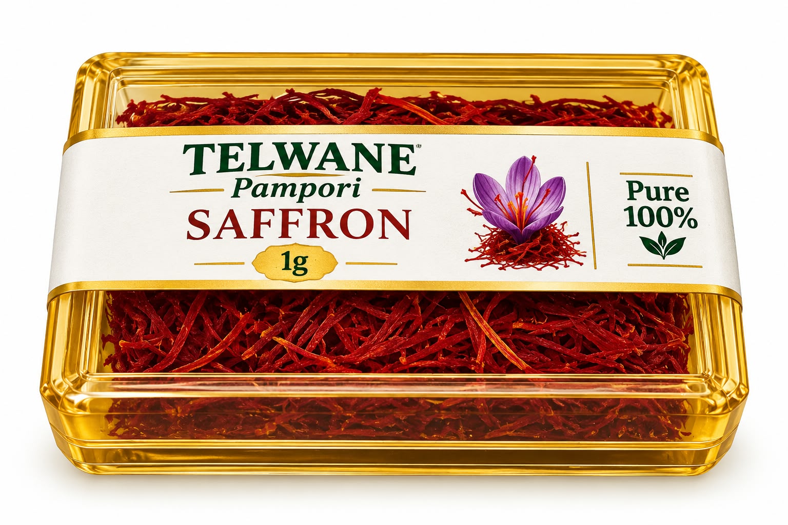 Telwane Kashmiri Pampore Saffron - 1g (100% Pure & Authentic)