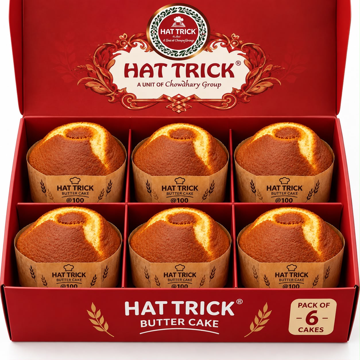 Plain Butter Cake by Hat Trick ( Pack of 6 Pieces) – image 1
