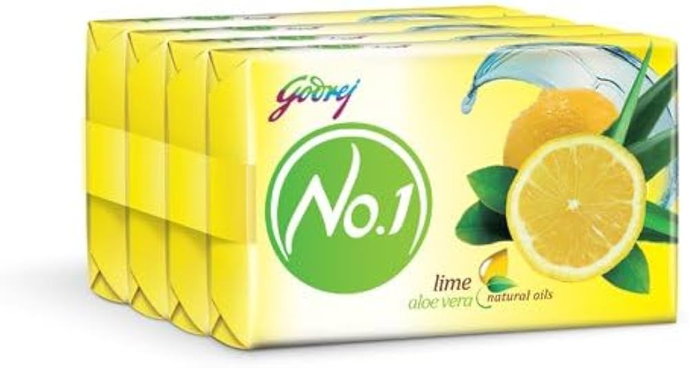 Godrej No.1 Bathing Soap, Lemon  150g (Pack of 3+1 FREE)