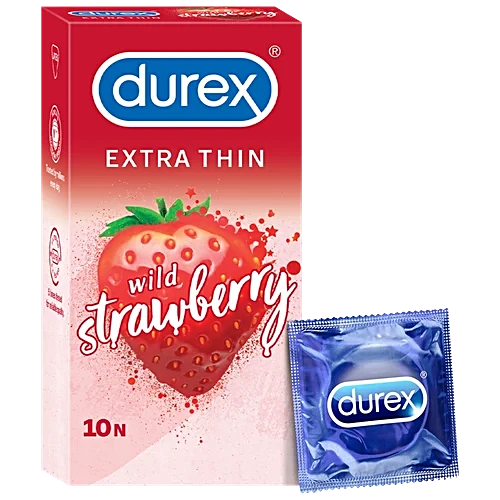 Durex Extra Thin Wild Strawberry Condoms - 10 condoms