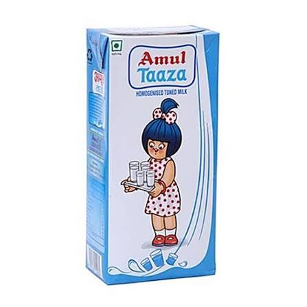 Amul Taaza Homogenised Toned Milk, 200ml