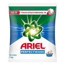 Ariel Perfect Wash Detergent Powder - 5kg, Removes Tough Stains.