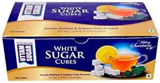 Uttam Sugar White Sugar Cube, Sulfurless Sugar, Quick Dissolve, Suitable for Tea & Coffee